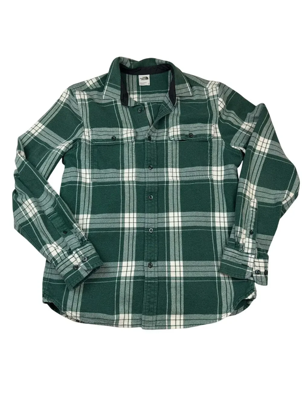 The North Face Green Plaid Flannel Shirt Mens M